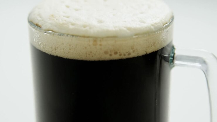 Guinness pint on table for st patrick