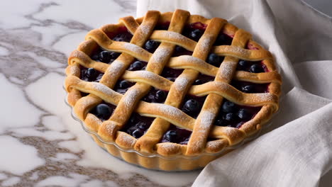 blueberry pie with lattice crust