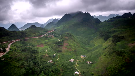 lung phin valley location, cloud vehicle motion, aerial hyperlapse