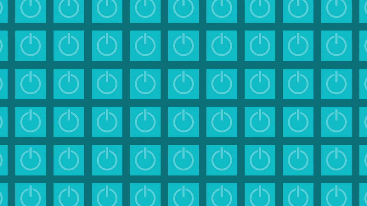 Teal Power Button Grid Pattern