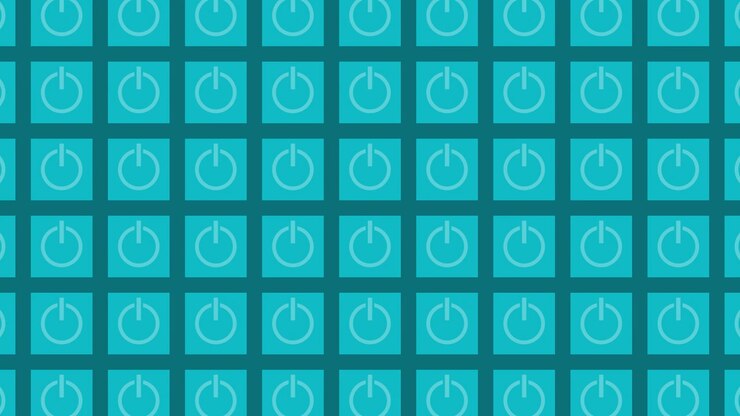 Teal Power Button Grid Pattern