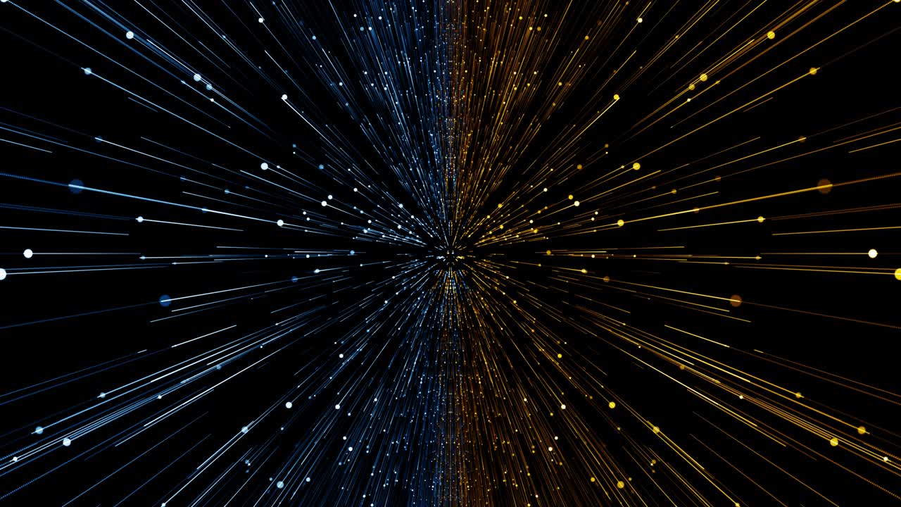 Particles blue orange event game trailer titles cinematic concert stage background loop