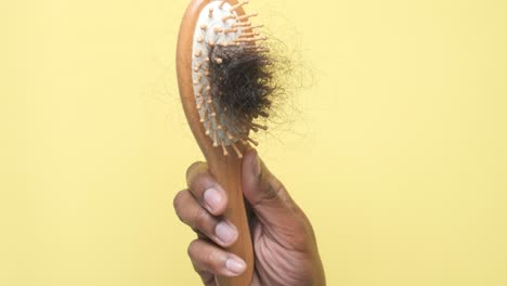 hairbrush with lost hair