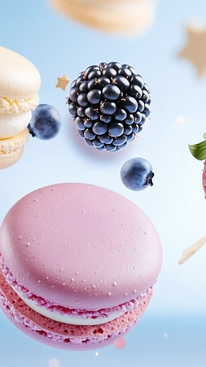 Berry sprinkle macarons