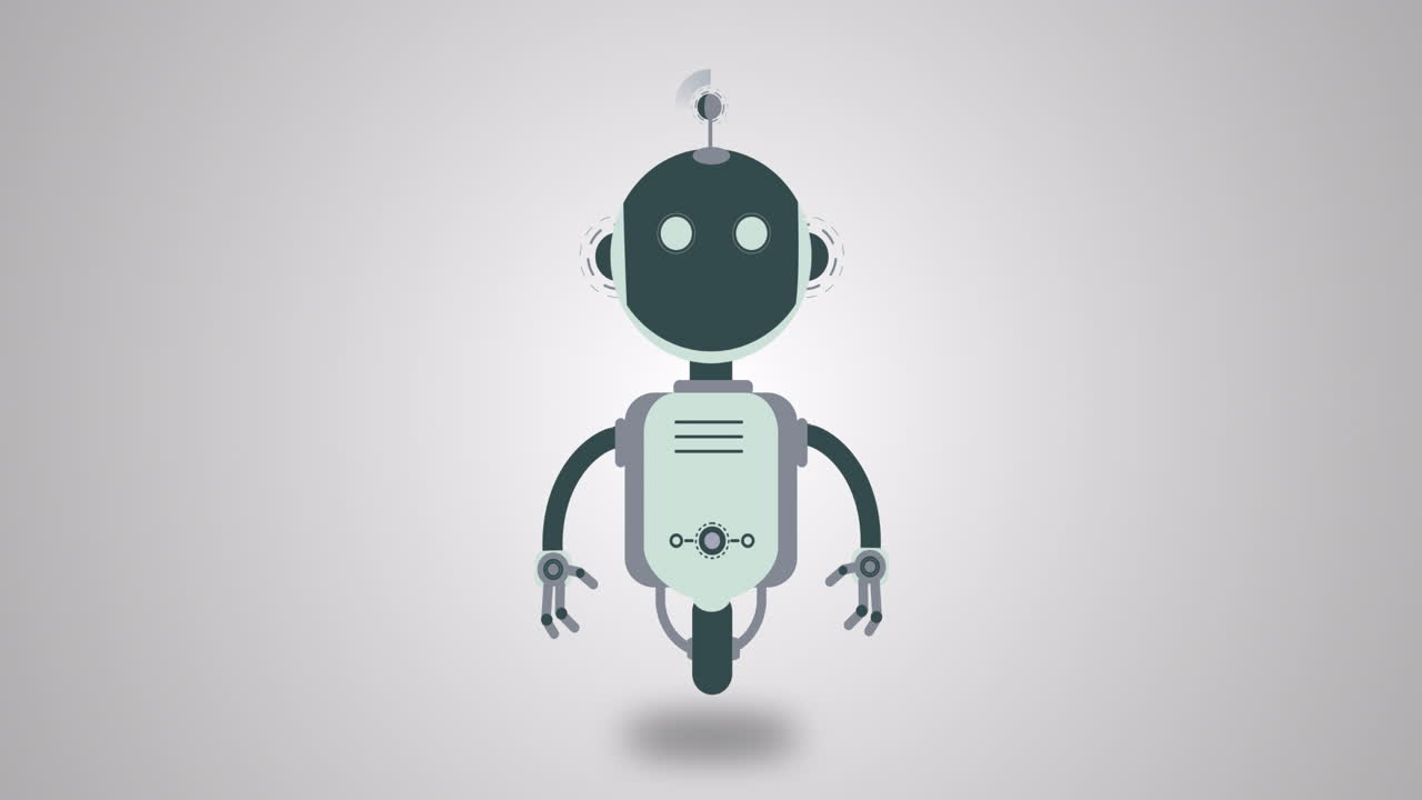 Animation of ai robot icon on white background