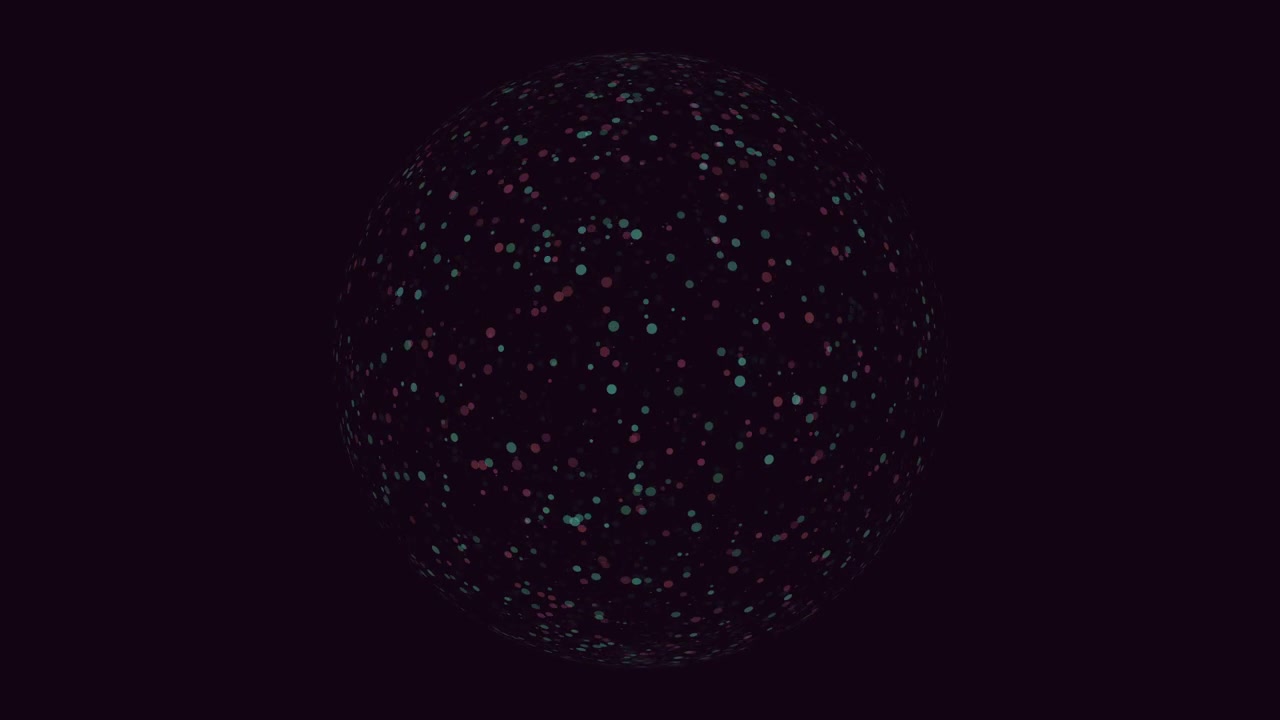 Sfera colorata formata da punti a motivo
