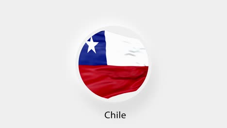 chile circular flag loop. animated national flag of chile. realistic chile flag waving. 4k