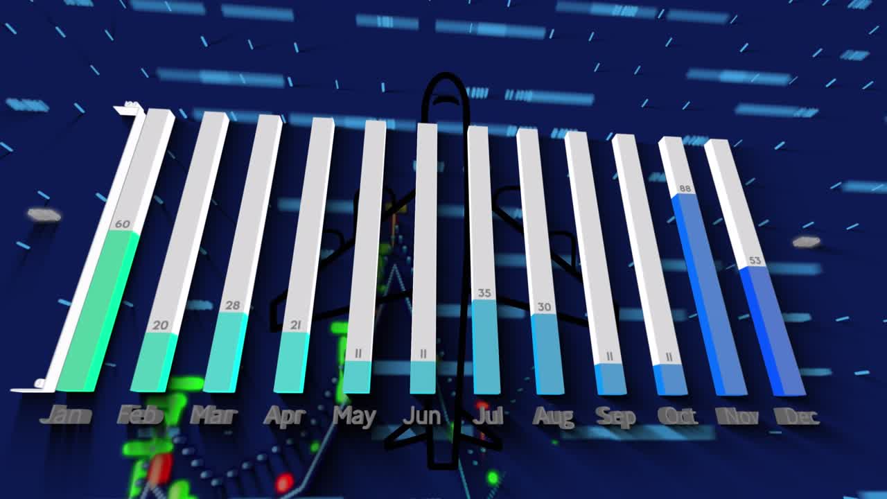 Animation of data processing over plane