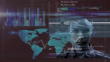 Animación-Del-Procesamiento-De-Datos-Sobre-El-Rostro-De-Una-Mujer