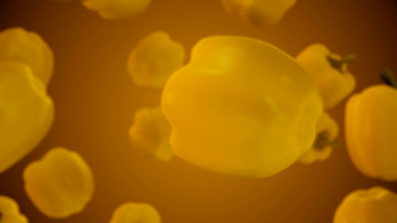 건강한 유기농 채워진 고추는 루마 매트 알파 채널과 함께 회전하고 전환합니다.