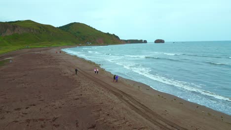 coastal hiking on a beautiful beach