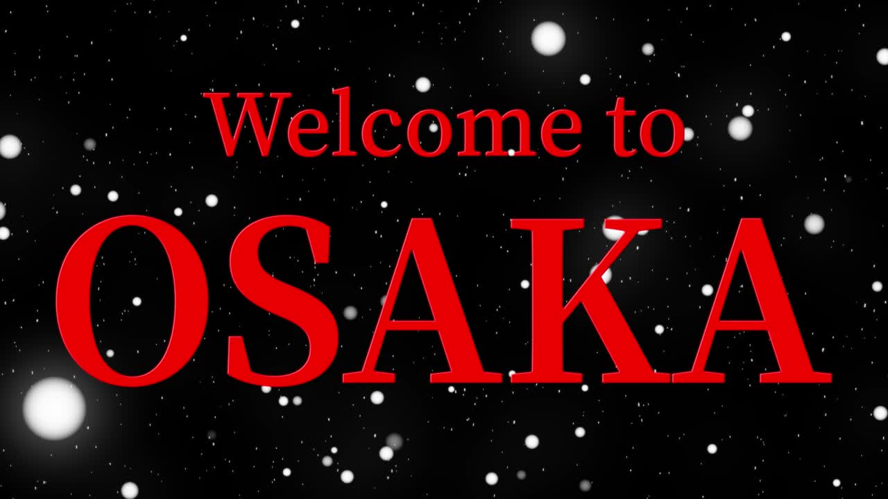 bienvenido a osaka mensaje de texto animación gráficos en movimiento