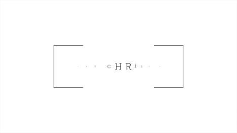 modern merry christmas text in frame on white gradient