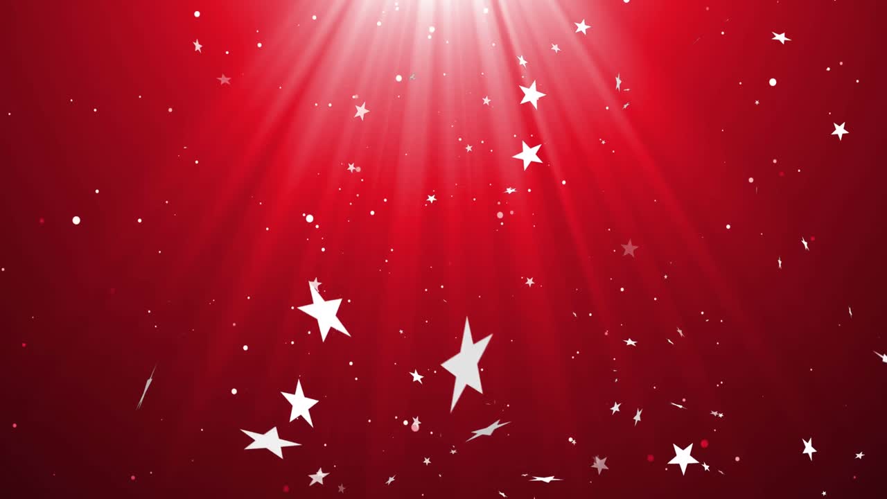 크리스마스 별이 떨어지고 빛나는 빛의 애니메이션