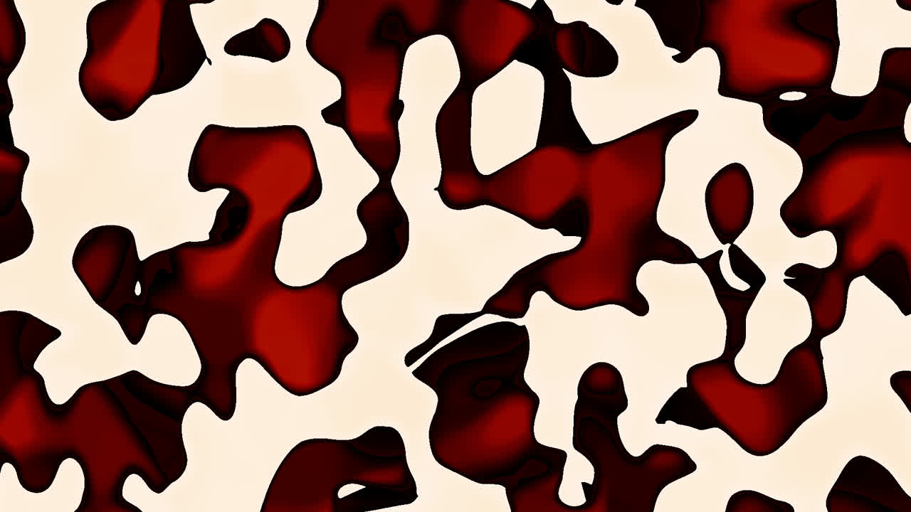 animaciones en bucle de un patrón de camuflaje blanco, negro y rojo con alto contraste y bordes duros
