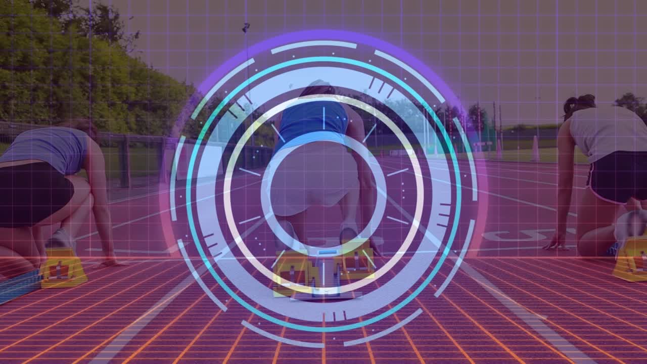 Video generato digitalmente sul concetto di sport, allenamento, schermo digitale e tecnologia