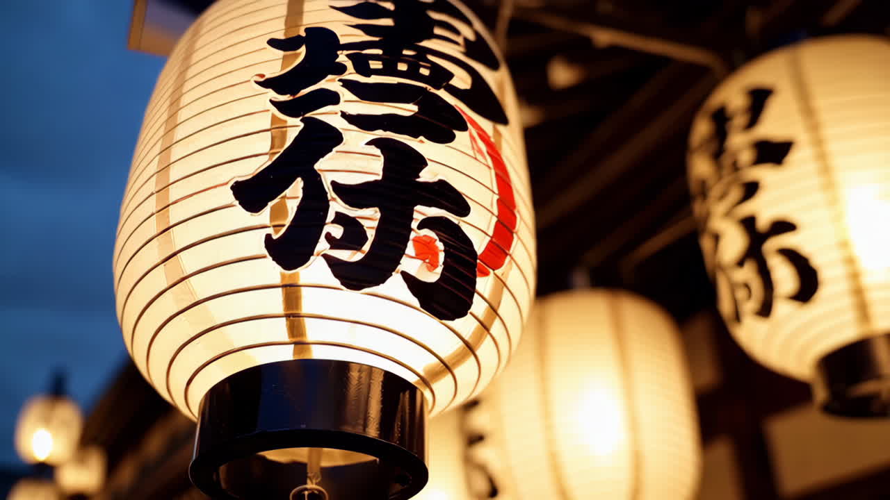 Japanese Lantern Festival at Night