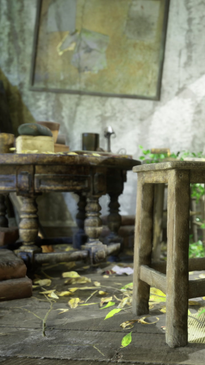 Rustic charm in a forgotten workshop filled with natures touch and memories