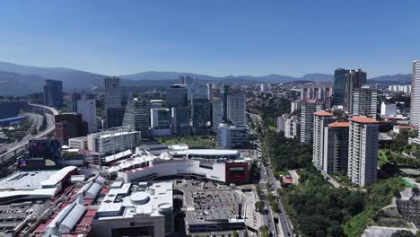 flying over santa fe shopping center, santa fe area in mexico city