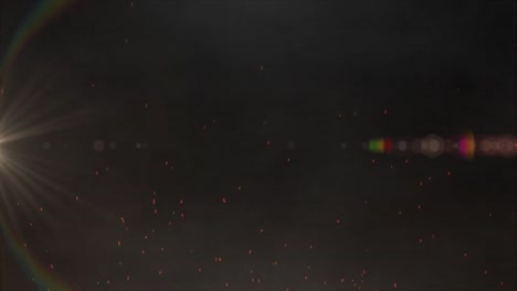 animation of sparks and light spots on black background