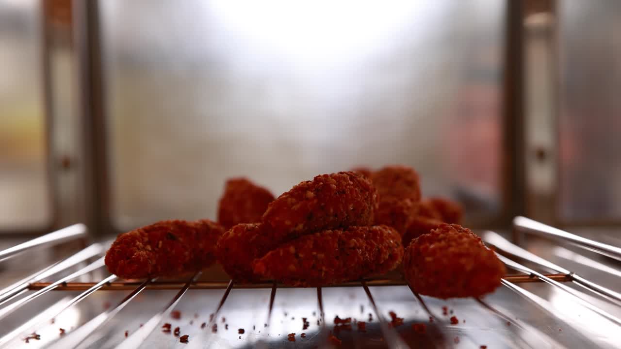 레스토랑에서 긴 간식의 음식 준비