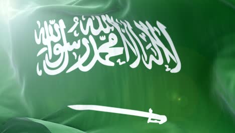 saudi arabia flag slow waving background. 4k close up flag waving. seamless loop
