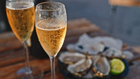 champagne and oysters