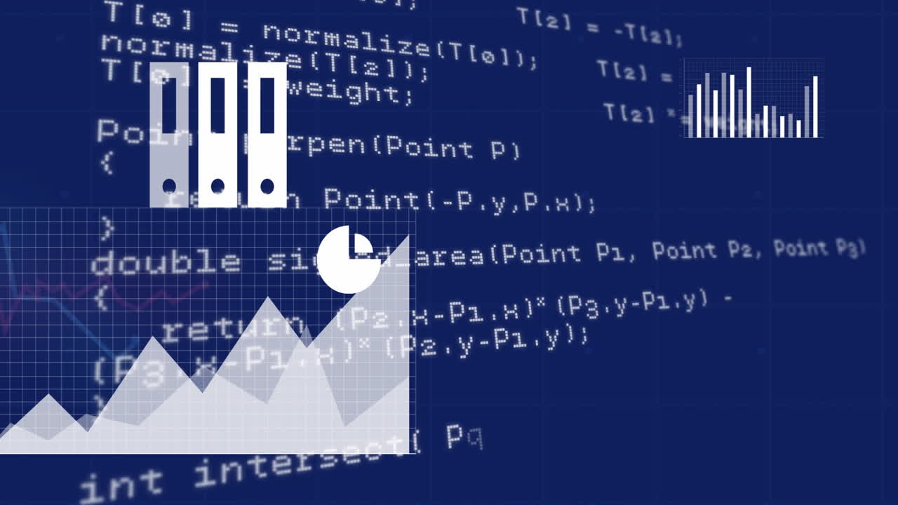 데이터 처리에 대한 비즈니스 아이콘의 애니메이션