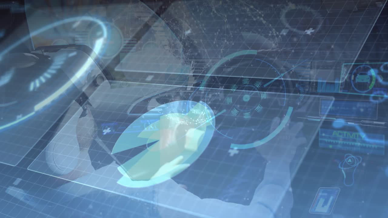 Male patient lying on table, scanner projecting HUD, 3D chest rotating, hand reaching for diagnosis