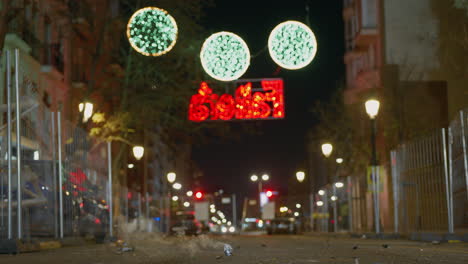 chinese new year fireworks celebration in the city at night