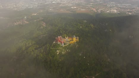 pena national palace, portugal - aerial view