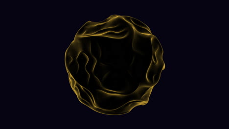 Yellow-futuristic-and-abstract-liquid-sphere-on-dark-space