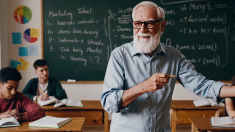experienced professor teaching students in a classroom