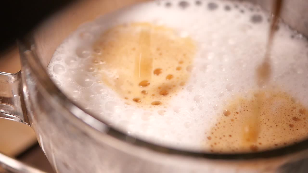 Closeup of a freshly prepared cappuccino