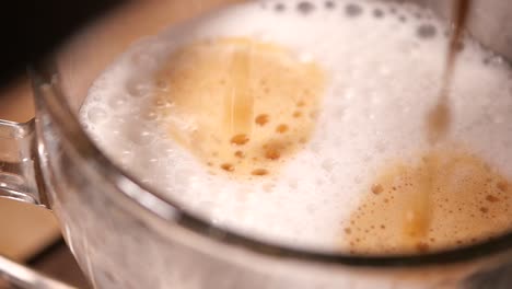 closeup of a freshly prepared cappuccino