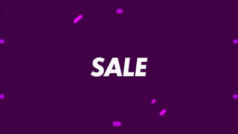 Animación-Del-Texto-De-Venta-Sobre-Formas-Sobre-Fondo-Morado