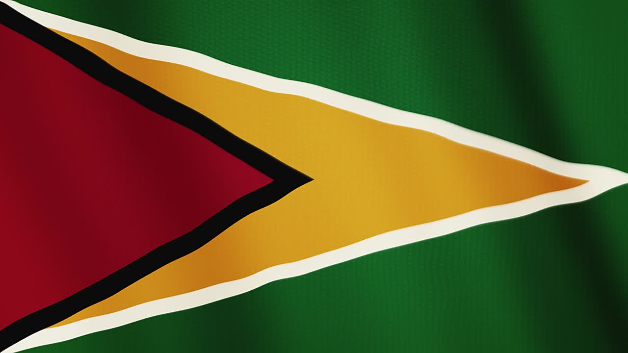 animación de la bandera de guyana agitando. pantalla completa. símbolo del país