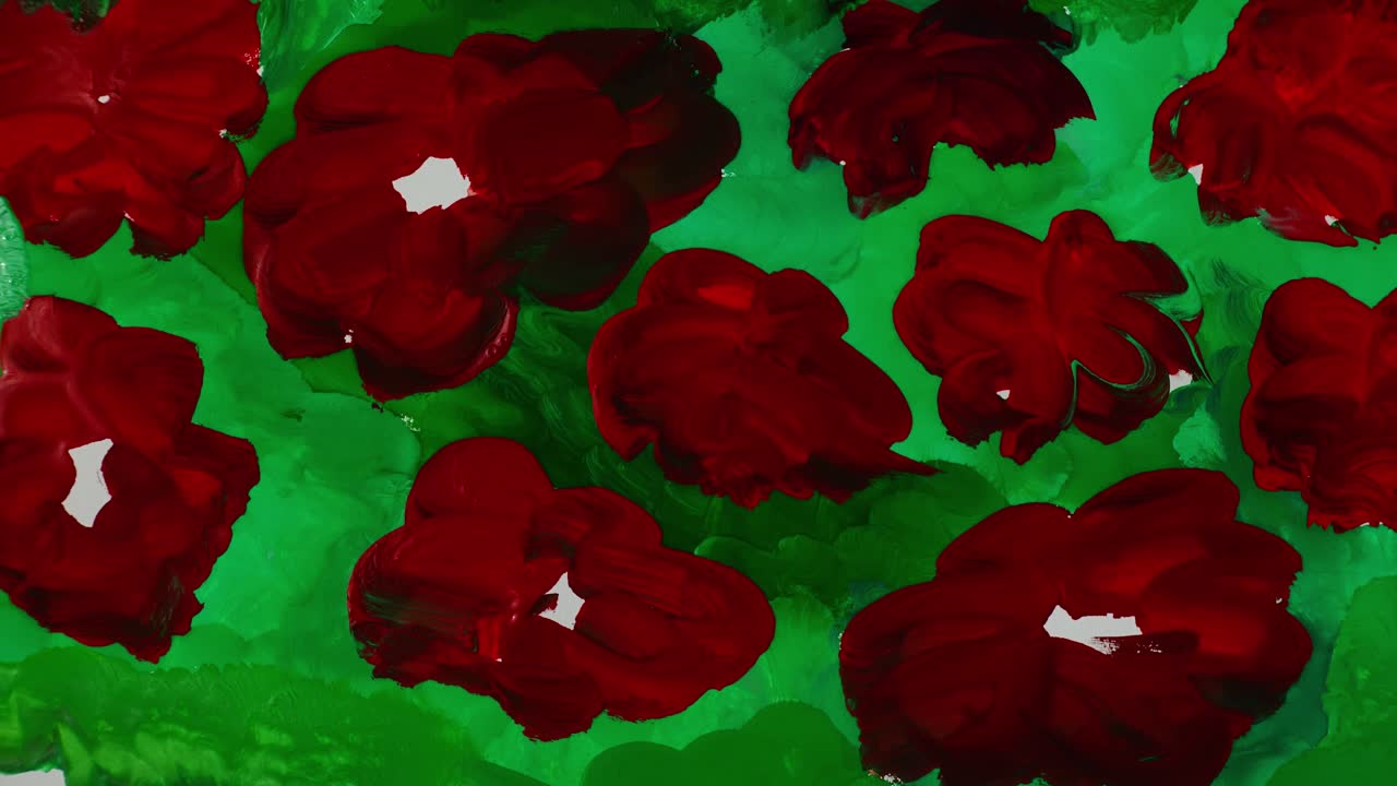 Disegna fiori nel prato. Time lapse.