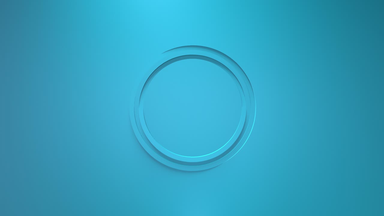 animación de negocios azul. rotación de los marcos redondos. renderización 3d, ventana, bucle, color sólido minimalista. salto mortal