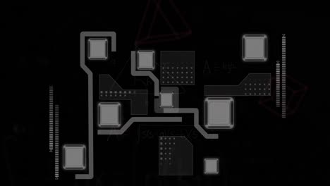 animation of data processing with network of connections