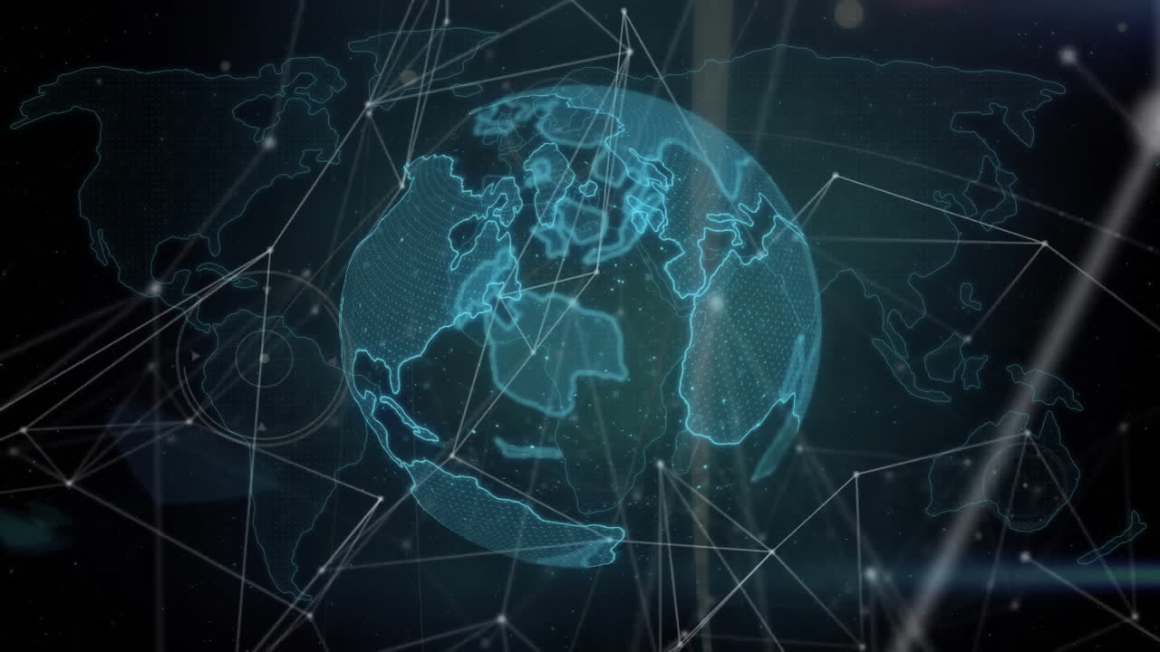 Animation of network of connections over globe