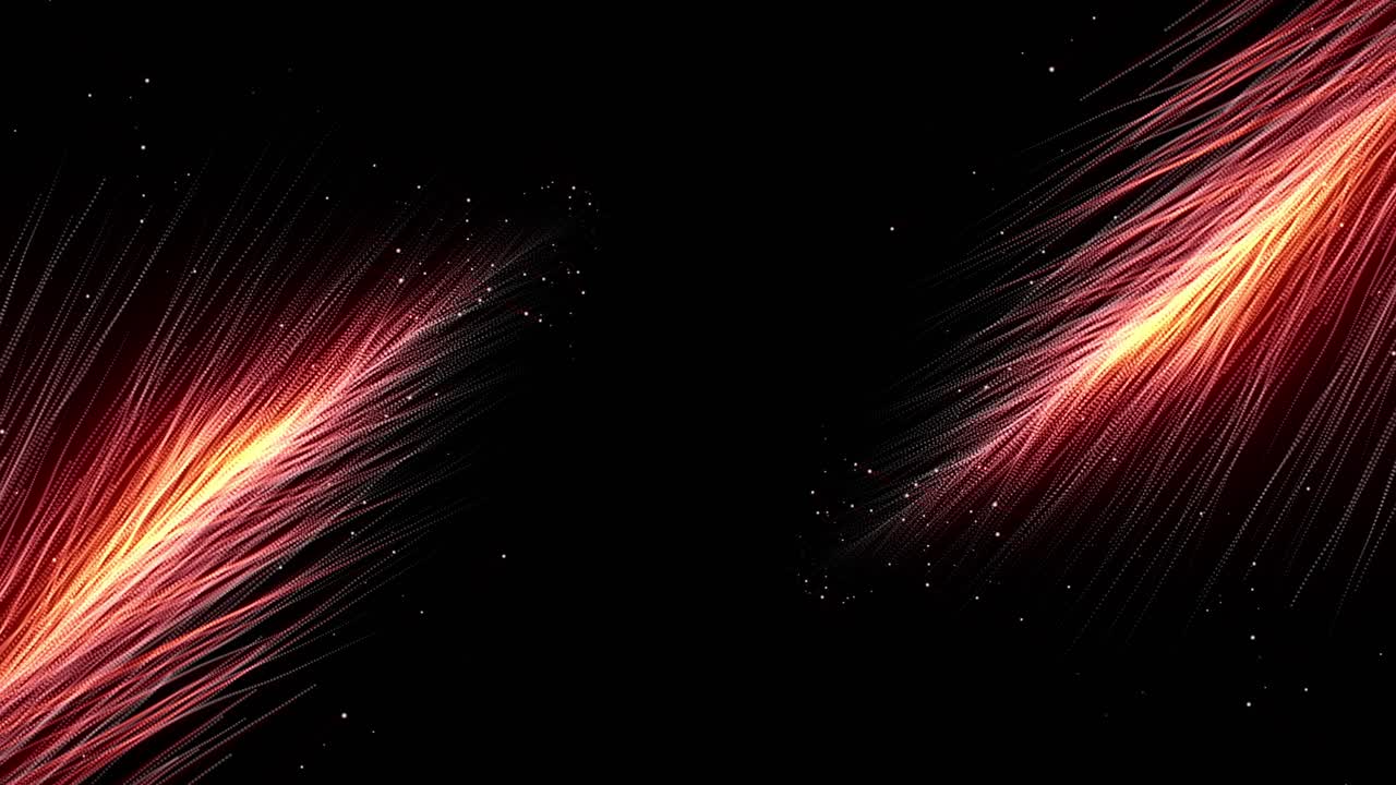 어두운 배경에 추상적인 빨간색과 오렌지색의 반이는 선