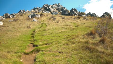 smooth footage of big boulders and rocks