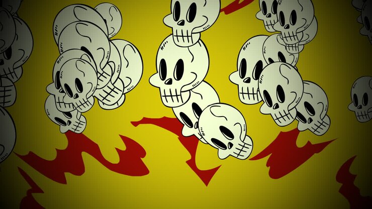 Animazione di sfondo di Halloween con teschi 1