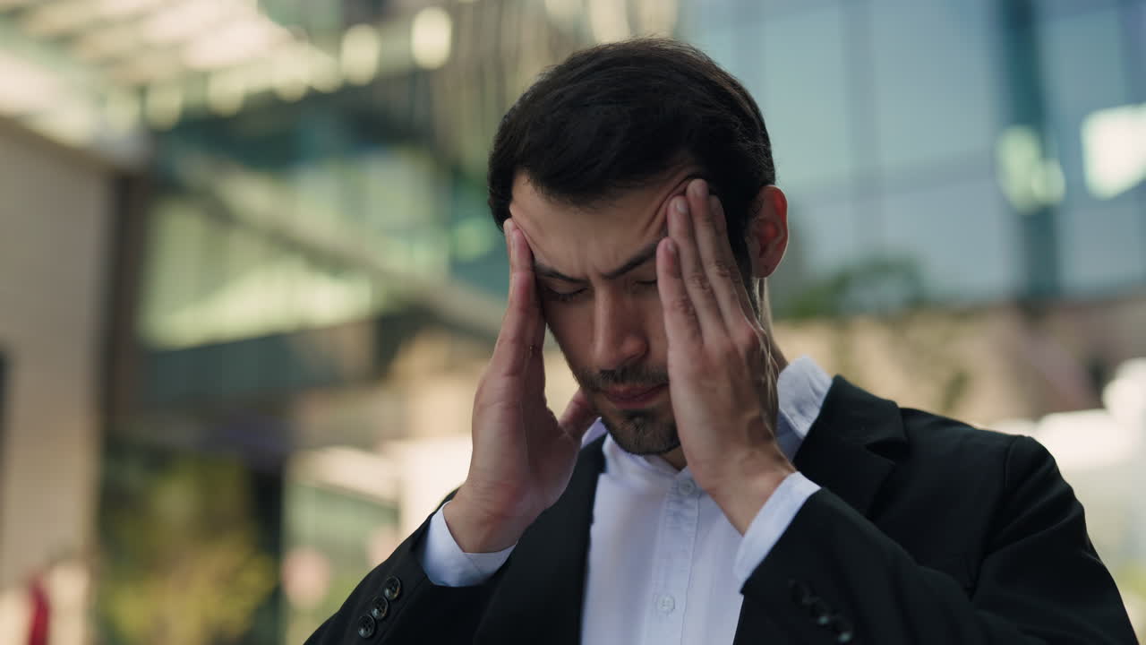 Stressed Businessman with Headache