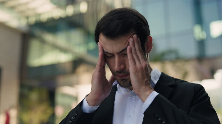 Stressed Businessman with Headache