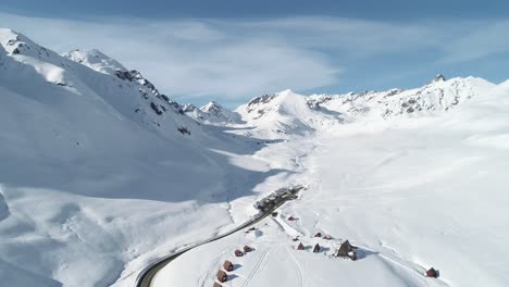 Hatcher-Pass-aerial-video,-Winter-2020.--Alaska