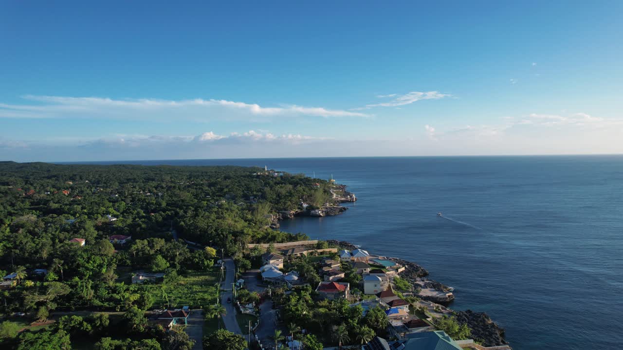 drone shot of west end Negril Jamaica