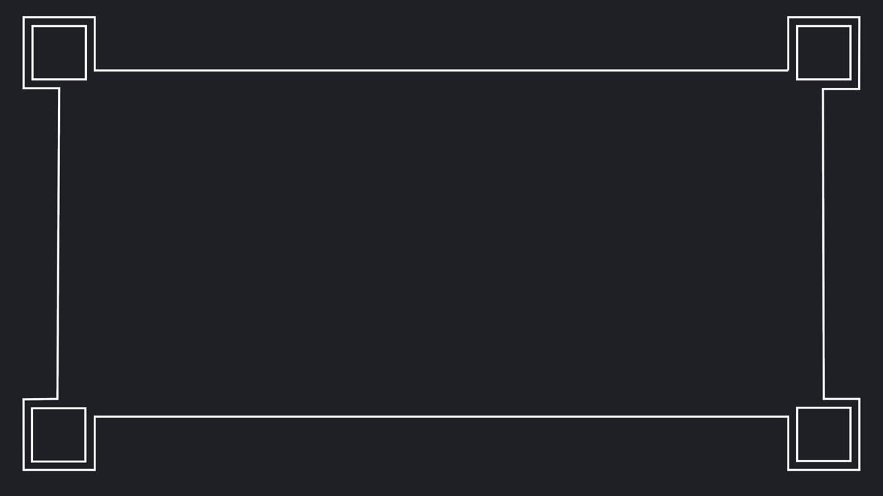 검은 바탕에 움직이는  ⁇  마커와 프레임의 애니메이션