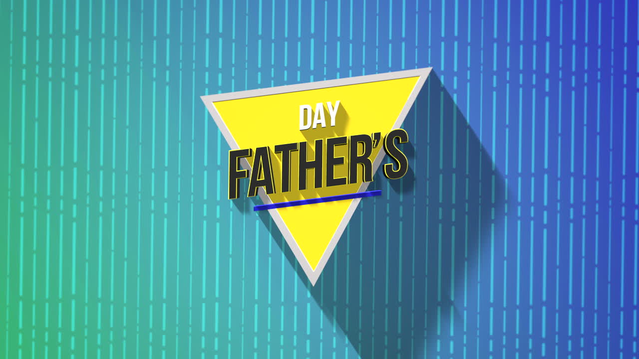 Modern Fathers Day with triangle on blue gradient with lines pattern